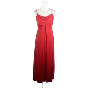 Vintage 90s Kiki Red Prom Dress Empire Waist Rhinestone Maxi Formal Gown S